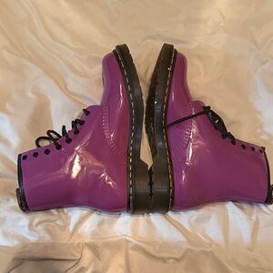 Dr. Martens Women's Shiny Purple Combat Boots